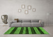 Machine Washable Abstract Green Modern Area Rugs in a Living Room,, wshabs415grn