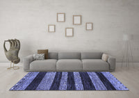 Machine Washable Abstract Blue Modern Rug, wshabs415blu