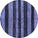 Round Abstract Blue Modern Rug, abs415blu