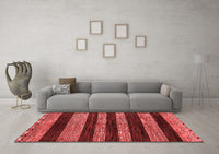 Machine Washable Abstract Red Modern Rug, wshabs415red