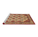 Sideview of Machine Washable Abstract Tomato Red Rug, wshabs4160