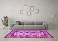 Machine Washable Abstract Purple Modern Rug, wshabs4160pur