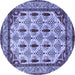 Round Abstract Blue Modern Rug, abs4160blu