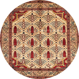 Round Abstract Red Modern Rug, abs4160