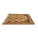 Sideview of Machine Washable Abstract Brown Modern Rug, wshabs4160brn