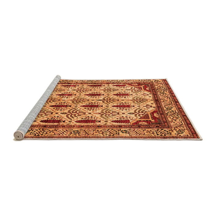 Sideview of Machine Washable Abstract Orange Modern Area Rugs, wshabs4160org