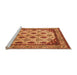 Sideview of Machine Washable Abstract Orange Modern Area Rugs, wshabs4160org