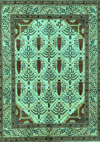 Abstract Turquoise Modern Rug, abs4160turq