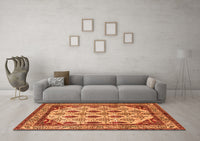 Machine Washable Abstract Orange Modern Rug, wshabs4160org