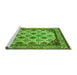 Sideview of Machine Washable Abstract Green Modern Area Rugs, wshabs4160grn