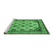 Sideview of Machine Washable Abstract Emerald Green Modern Area Rugs, wshabs4160emgrn