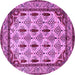 Round Machine Washable Abstract Purple Modern Area Rugs, wshabs4160pur