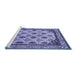 Sideview of Machine Washable Abstract Blue Modern Rug, wshabs4160blu