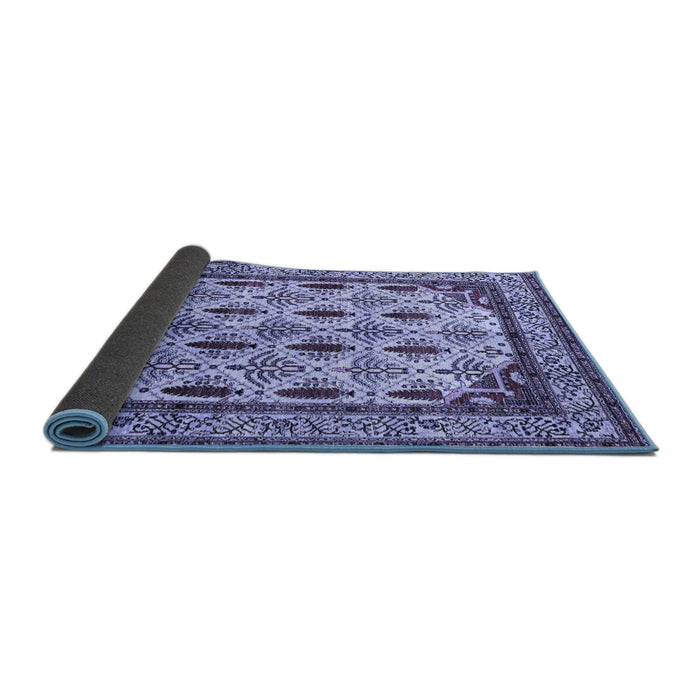 Sideview of Abstract Blue Modern Rug, abs4160blu