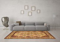 Machine Washable Abstract Brown Modern Rug, wshabs4160brn