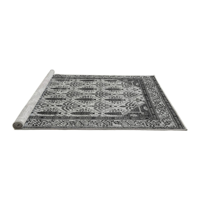 Sideview of Machine Washable Abstract Gray Modern Rug, wshabs4160gry