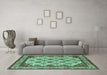 Machine Washable Abstract Turquoise Modern Area Rugs in a Living Room,, wshabs4160turq