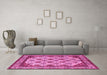 Machine Washable Abstract Pink Modern Rug in a Living Room, wshabs4160pnk