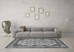 Machine Washable Abstract Gray Modern Rug in a Living Room,, wshabs4160gry