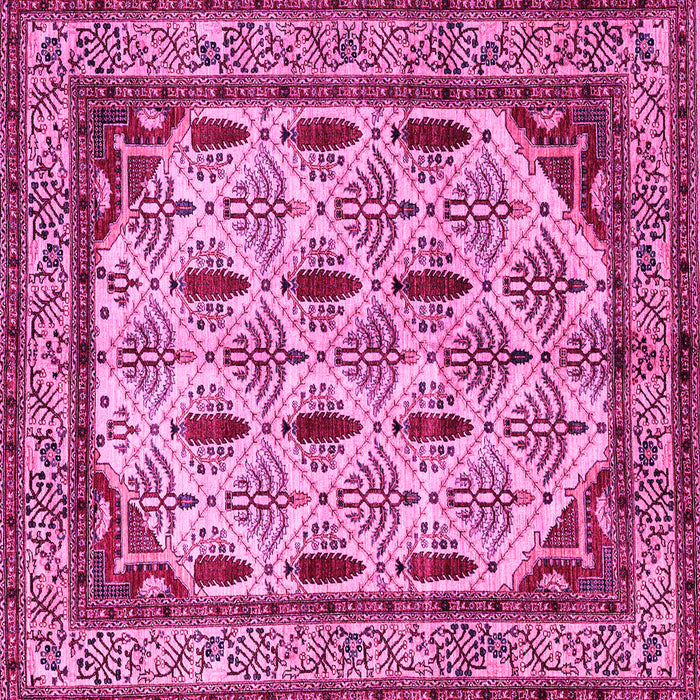 Square Machine Washable Abstract Pink Modern Rug, wshabs4160pnk