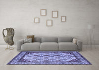 Machine Washable Abstract Blue Modern Rug, wshabs4160blu