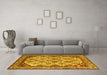 Machine Washable Abstract Yellow Modern Rug in a Living Room, wshabs4161yw