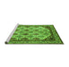 Sideview of Machine Washable Abstract Green Modern Area Rugs, wshabs4161grn