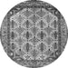 Round Machine Washable Abstract Gray Modern Rug, wshabs4161gry