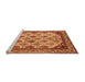 Sideview of Machine Washable Abstract Orange Modern Area Rugs, wshabs4161org