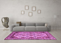 Machine Washable Abstract Purple Modern Rug, wshabs4161pur