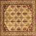 Square Abstract Brown Modern Rug, abs4161brn