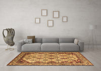 Machine Washable Abstract Brown Modern Rug, wshabs4161brn