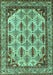 Machine Washable Abstract Turquoise Modern Area Rugs, wshabs4161turq