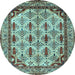 Round Abstract Light Blue Modern Rug, abs4161lblu