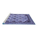 Sideview of Machine Washable Abstract Blue Modern Rug, wshabs4161blu