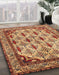 Abstract Fire Brick Red Modern Rug in Family Room, abs4161