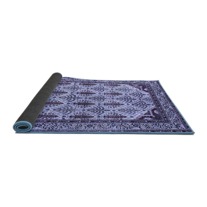 Sideview of Abstract Blue Modern Rug, abs4161blu