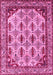 Machine Washable Abstract Pink Modern Rug, wshabs4161pnk