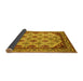 Sideview of Abstract Yellow Modern Rug, abs4161yw