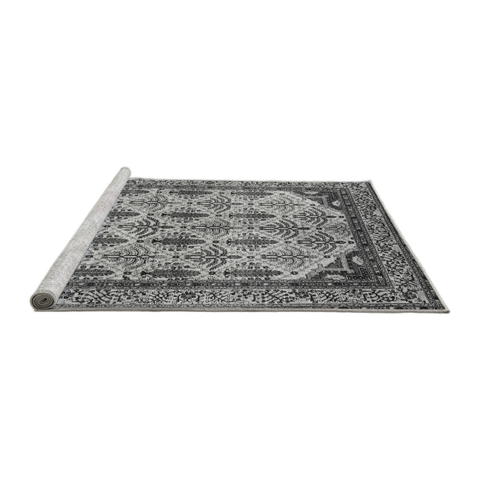 Sideview of Machine Washable Abstract Gray Modern Rug, wshabs4161gry