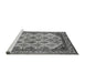 Sideview of Machine Washable Abstract Gray Modern Rug, wshabs4161gry