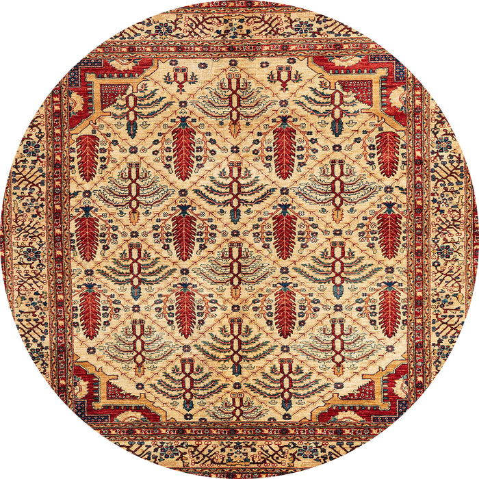Round Machine Washable Abstract Fire Brick Red Rug, wshabs4161