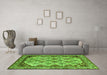 Machine Washable Abstract Green Modern Area Rugs in a Living Room,, wshabs4161grn