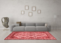 Machine Washable Abstract Red Modern Rug, wshabs4161red