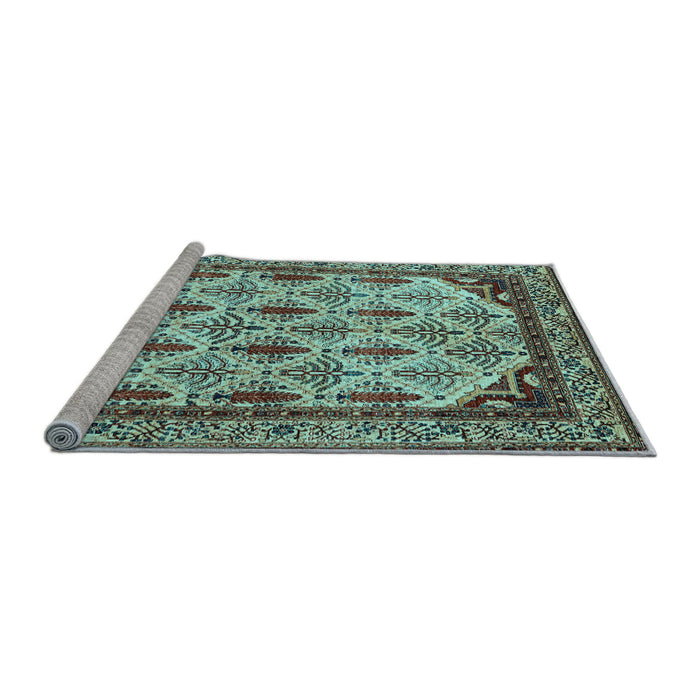 Sideview of Machine Washable Abstract Light Blue Modern Rug, wshabs4161lblu