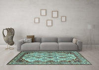 Machine Washable Abstract Light Blue Modern Rug, wshabs4161lblu