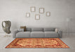 Machine Washable Abstract Orange Modern Area Rugs in a Living Room, wshabs4161org