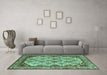 Machine Washable Abstract Turquoise Modern Area Rugs in a Living Room,, wshabs4161turq