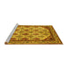 Sideview of Machine Washable Abstract Yellow Modern Rug, wshabs4161yw