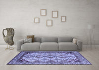 Machine Washable Abstract Blue Modern Rug, wshabs4161blu